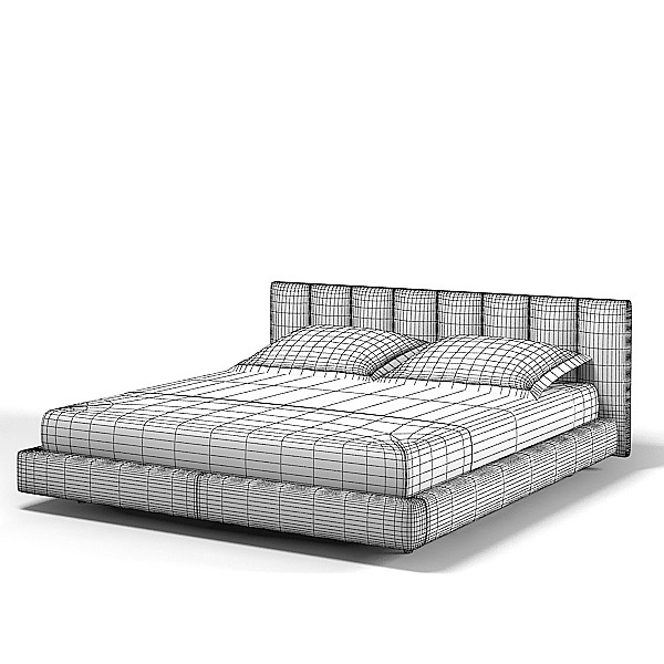 3d model poltrona frau modern - poltrona frau modern contemporary bed double low by archstyle